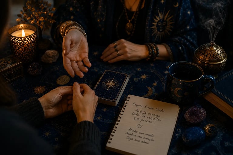 Aconselhamento espiritual via Tarot por WhatsApp para clareza e paz interior