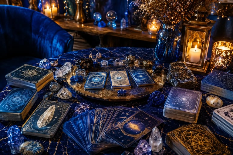 Consulta de Tarot pelo WhatsApp utilizando diversas ferramentas esotéricas e oráculos para previsões