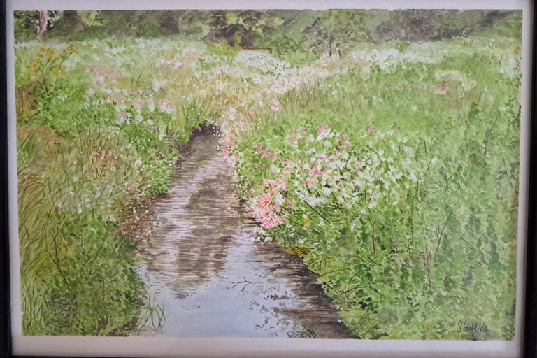 Tolls Meadow in Summer in watercolour