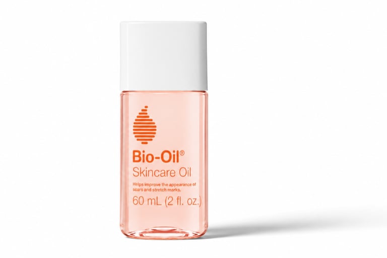 Bio-Oil Body Oil Serum bottle — a natural self care product women use on damp skin after showering