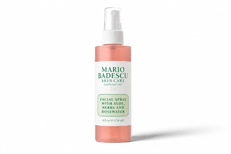 Mario Badescu Facial Spray bottle a self care routine product women use morning and afternoon daily