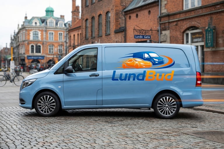 LundBud budbil med logo
