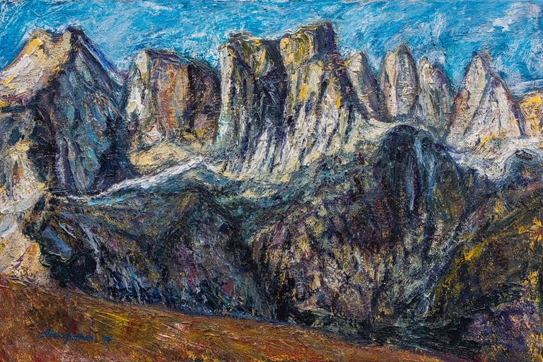 Cirque of the Towers, Nevada; Oil on Canvas