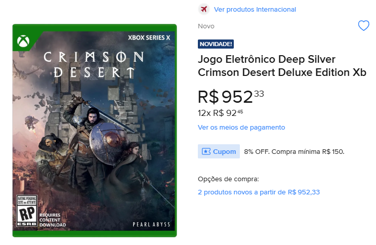 Preço do Jogo Crimson Desert Mídia Física no Mercado Livre