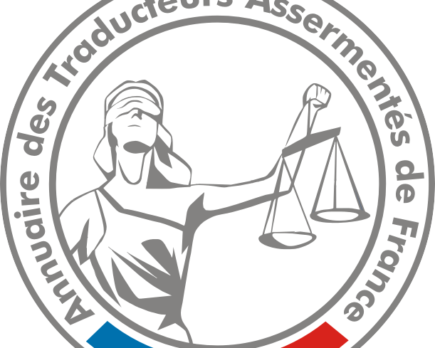Logo de l'Annuaire des Traducteurs Assermentés de France avec la Justice portant la balance