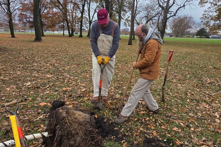 Dan & Rodney planting tree