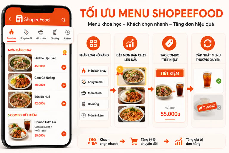 Cách Tối Ưu Menu Trên Shopeefood