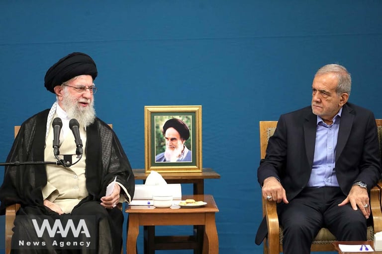 president pezeshkian of iran meeting with the late supreme leader khamanei