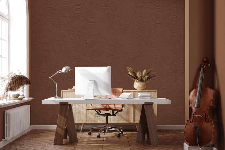 DP-0032 textured wall print created using Dimense Plus media, two-part design