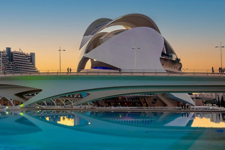 Imagen de la ciudad de las Artes y las ciencias donde acude el podólogo a domicilio