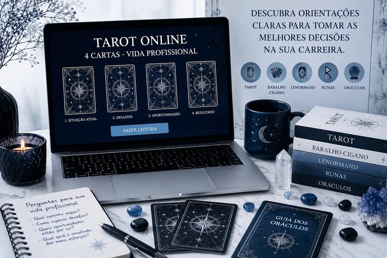 Tarot Online 4 Cartas Vida Profissional: diagnóstico completo e autoconhecimento