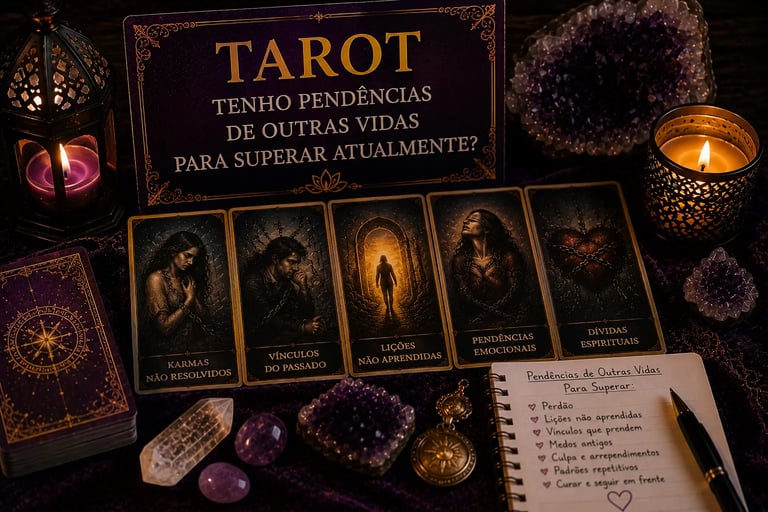 Tarot tenho pendências de outras vidas para superar atualmente