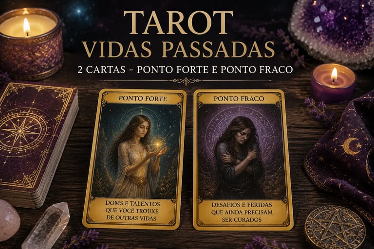 Tarot vidas passadas 2 cartas ponto forte e ponto fraco