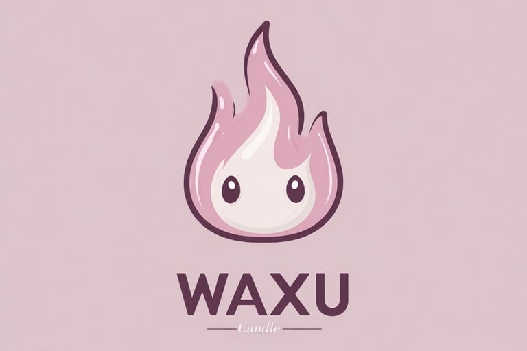 Logo de Waxu Candles, marca de velas artesanales inspiradas en anime y cultura geek.