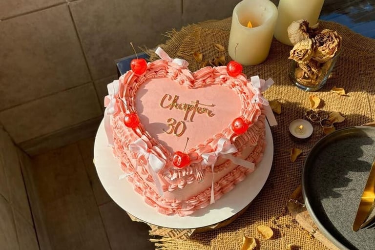 Torta estilo vintage cake rosada