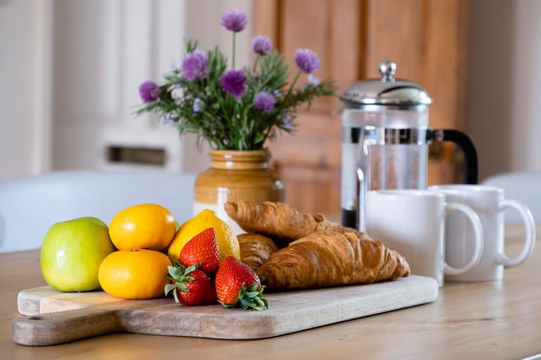 Start of the Day with Breakfast in the Kitchen