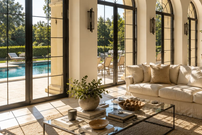Gradations of light and shade across a calm Mediterranean room.