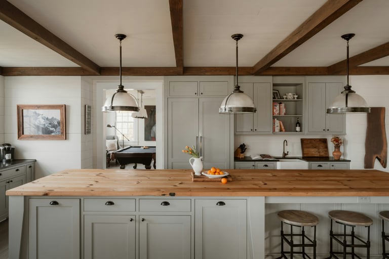Narrow tonal palette in a French Mediterranean kitchen.