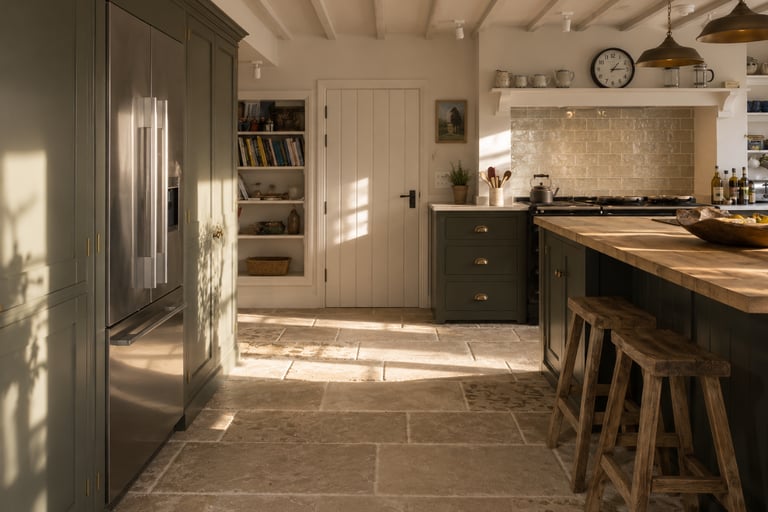 Patina Limestone Kitchen Floor