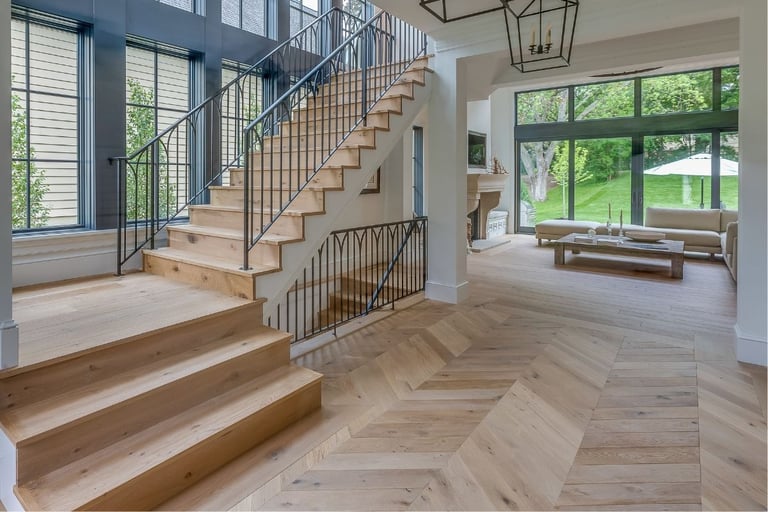 Stair landing left intentionally empty