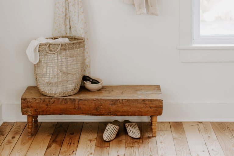 Wooden bench for daily use
