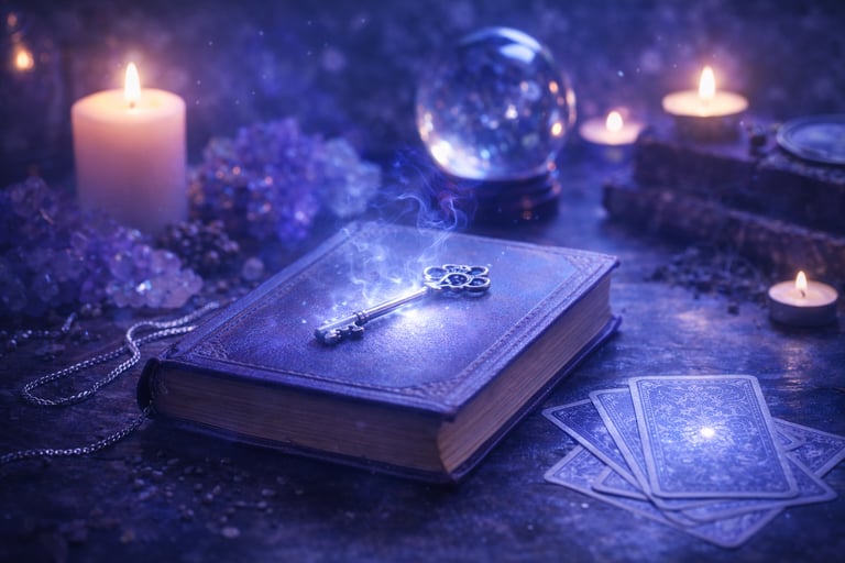 mysterious book with key symbolizing hidden knowledge