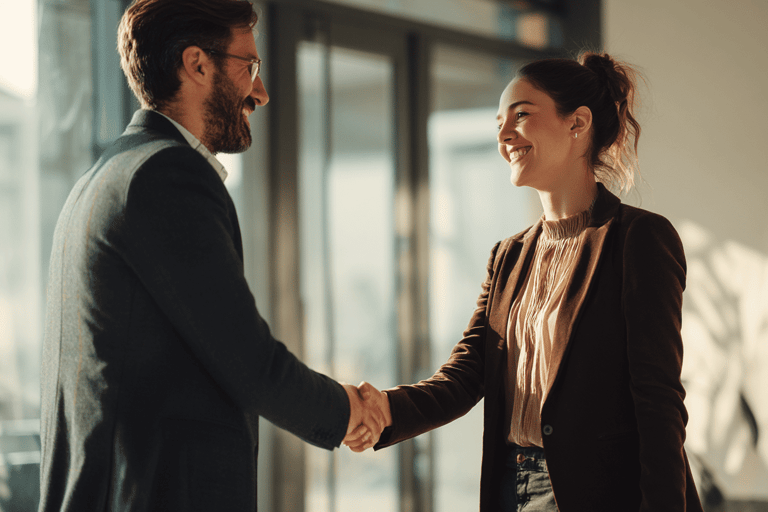 attorney investing time in greeting client