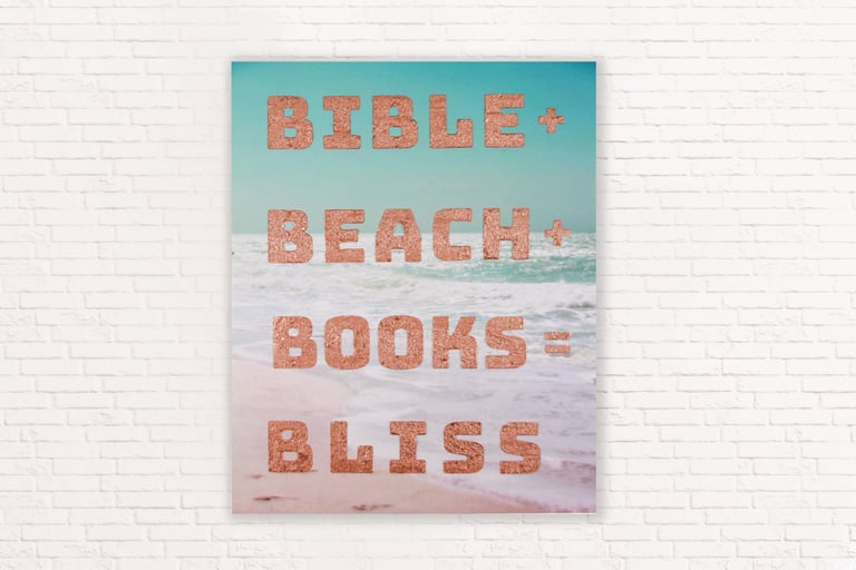 Christian mixed media 16x20 ocean canvas