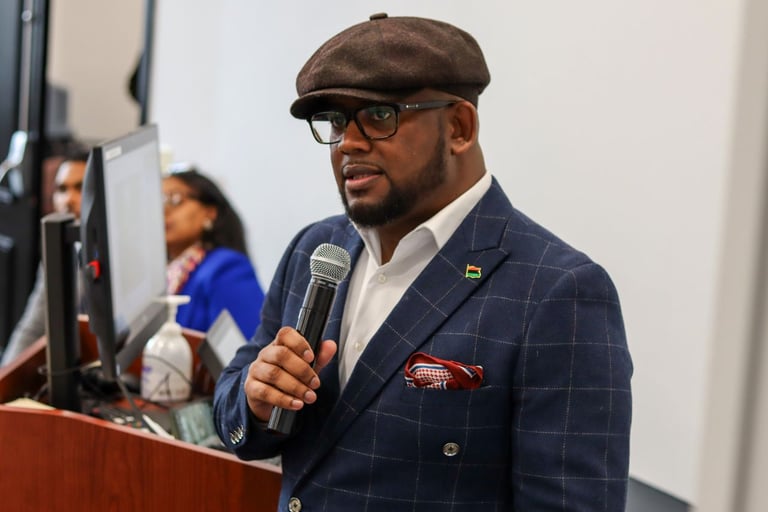 Photo of Charles Brown speaking at an event