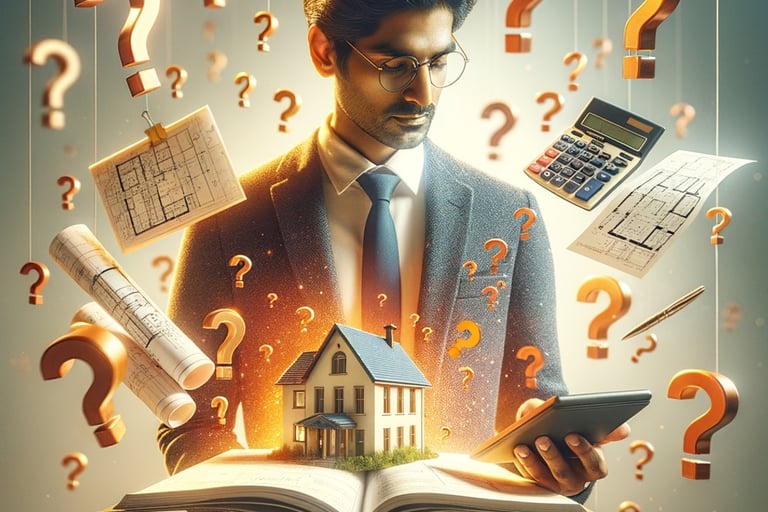 Man using mortgage calculator 