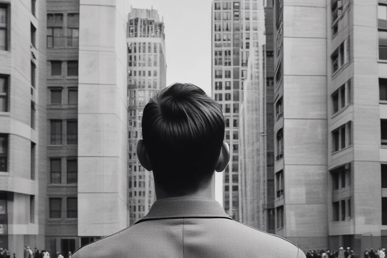 client standing in front of a building maybe need real estate services