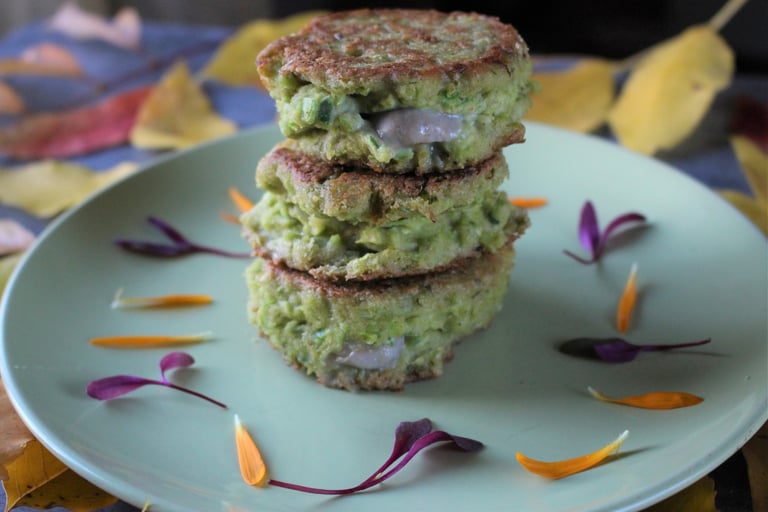 leek and oyster oatmeal pancakes