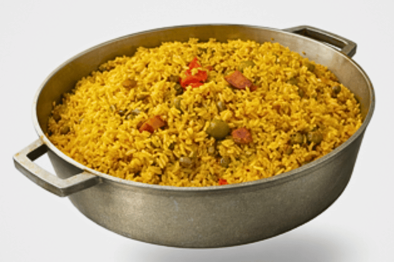 A pot with Arroz con Gandules