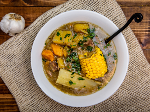 a bowl of soup puerto rican sancocho