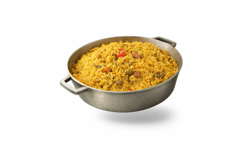 a pot of arroz con gandules