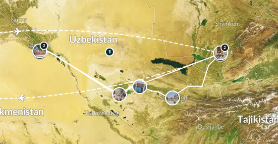 Notre itinéraire en Ouzbekistan