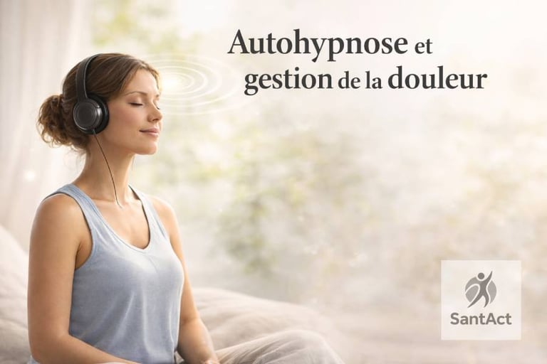 Une femme pratique l'autohypnose pour la gestion de la douleur