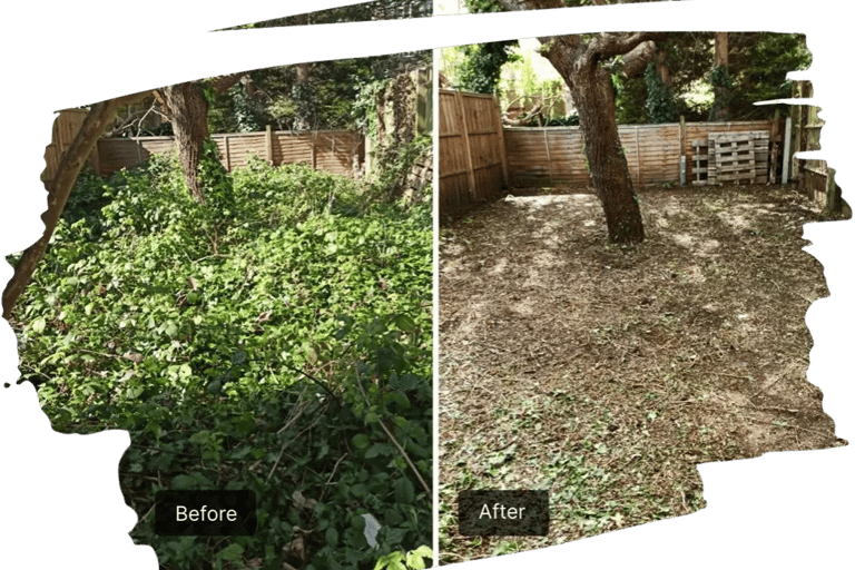 Overgrown garden cleared with green waste removed in County Durham