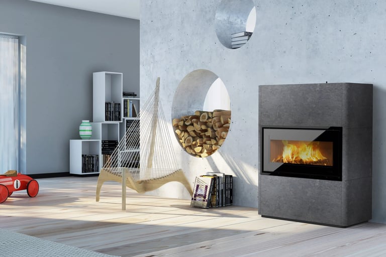 Poêle à bois vendée - cheminée salon