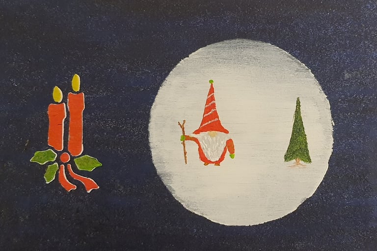 Réf : NOE241130. Déco 2 sur support bois. 30x21. 30€. 