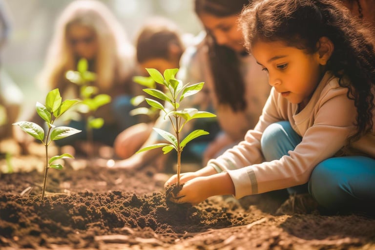 girl planting a tree
