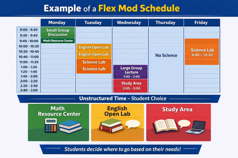 example of a flex mod schedule with unstructured time