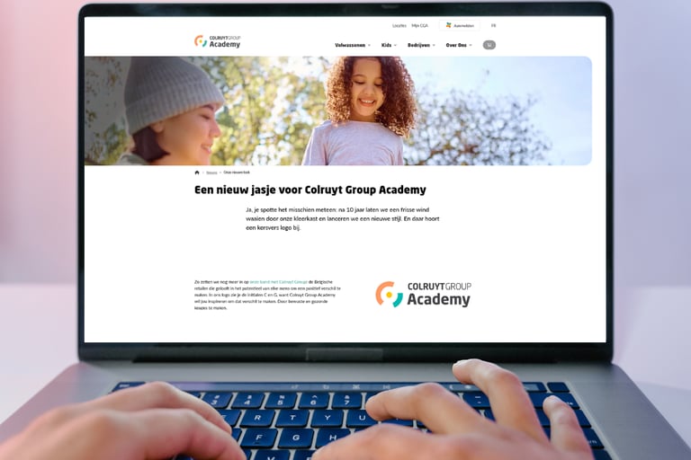mock-up websitelancering Colruyt Group Academy