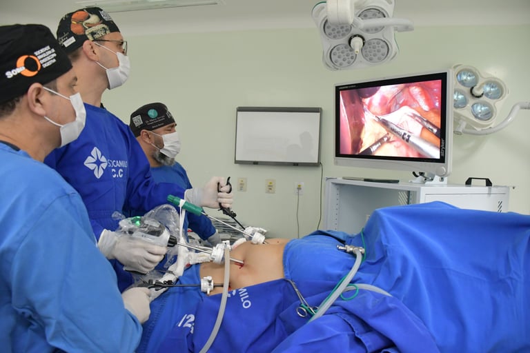 fazendo cirurgia da paciente com calculos biliares