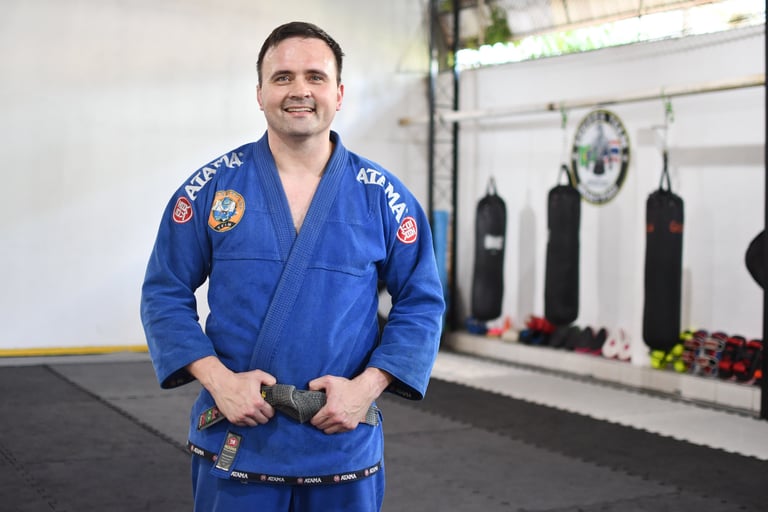 Praticando jiu-jitsu
