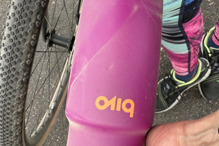 BIvo water bottle covered in dust