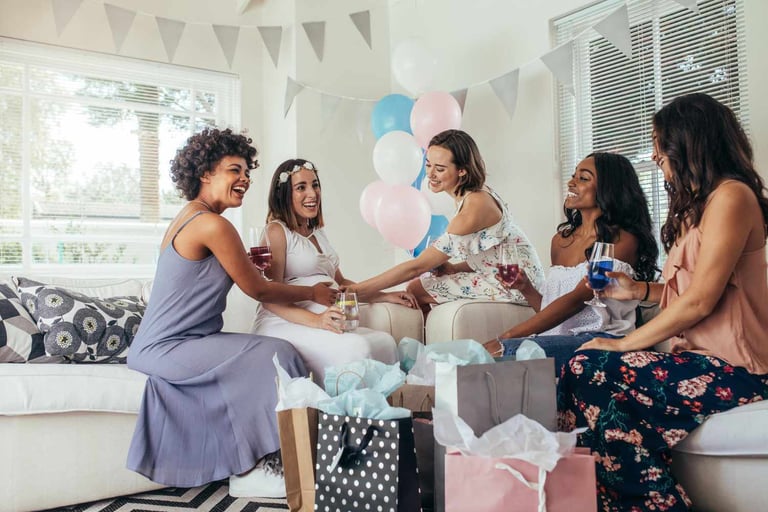 women at traditional baby shower