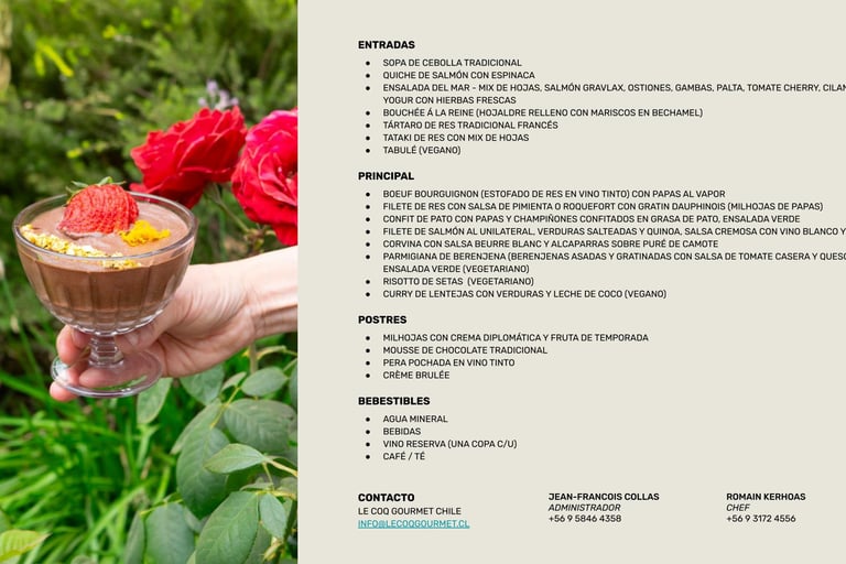 menú almuerzo gourmet le coq gourmet