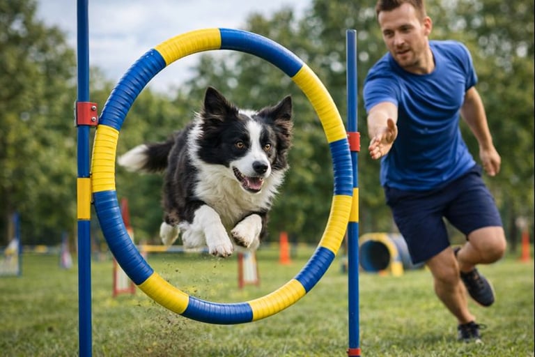 Border Collie practicando en pista de Agility