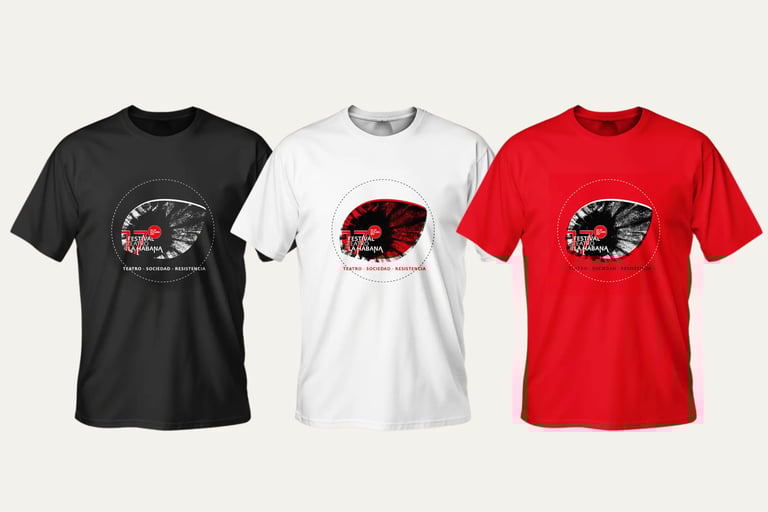 Camisetas personalizadas. Campaña del 17 festival de Teatro de La Habana. T-Shirt